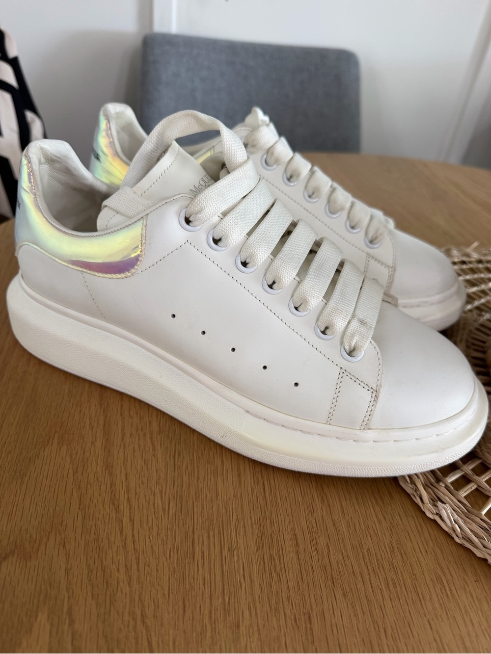 Alexander McQueen Oversized White/ Iridescent Size 41/ Woman’s 11 Shoes